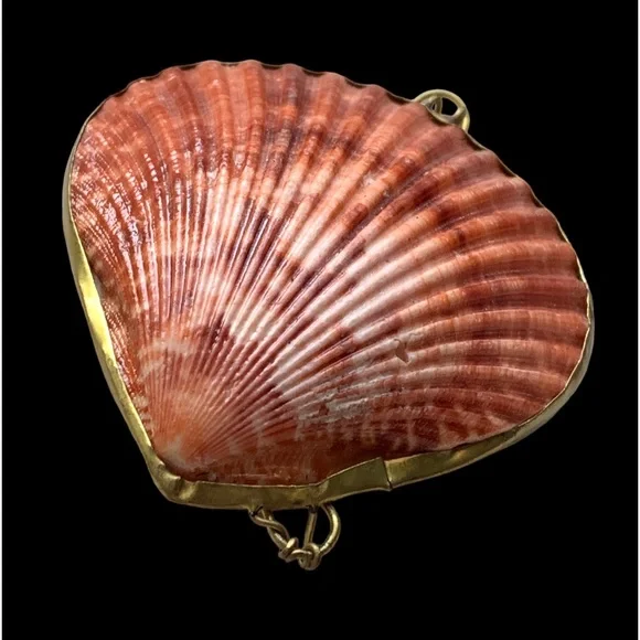 New Two’s Company Real Sea Shell Sunset Colors Ring Holder Pill Box Trinket - Picture 3 of 7